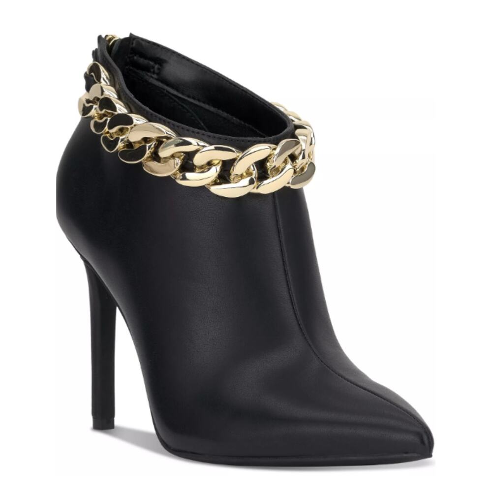 NEW I.N.C. International Concepts Radeyah Chain Booties Black 8.5M Pointed Toe